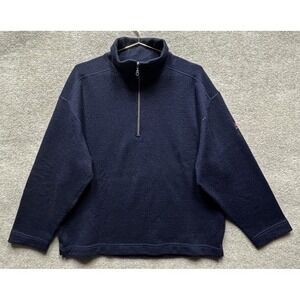 DEVOLD SWEATER ORIGINAL BLAATROIER 1/2 ZIP MENS XL BLUE DEEP MARINE 100% WOOL